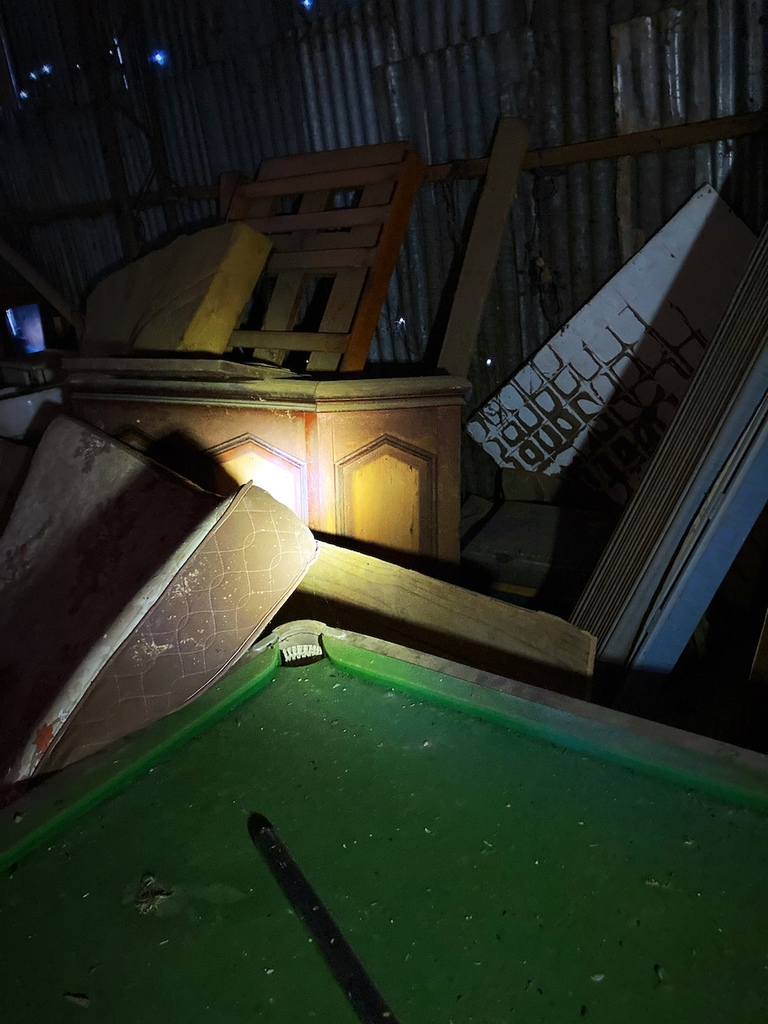 St John's Presbyterian pulpit hiding in the shed